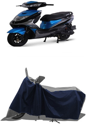 SUGASHRI Waterproof Two Wheeler Cover for Ampere(REO, Grey, Blue)