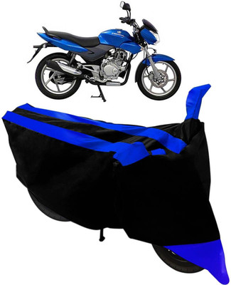 Mdstar Waterproof Two Wheeler Cover for Bajaj(DTS-i, Black, Blue)