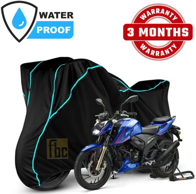 FBC Waterproof Two Wheeler Cover for TVS(Apache, Black)