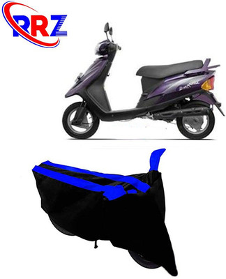 RRZ Waterproof Two Wheeler Cover for TVS(Teenz, Black, Blue)