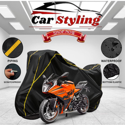 Car Styling Waterproof Two Wheeler Cover for KTM(RC 390, Black, Yellow)