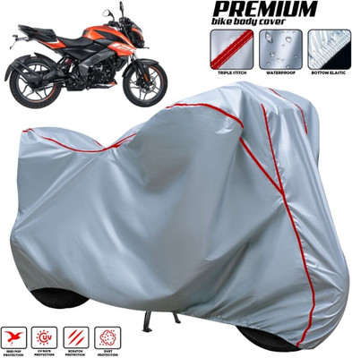 xodi Two Wheeler Cover for Bajaj(Pulsar NS125, Silver, Red, Multicolor)