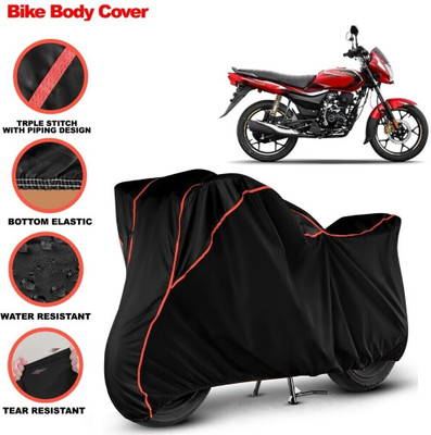 Grizzly Two Wheeler Cover for Bajaj(Platina 110, Black, Red)