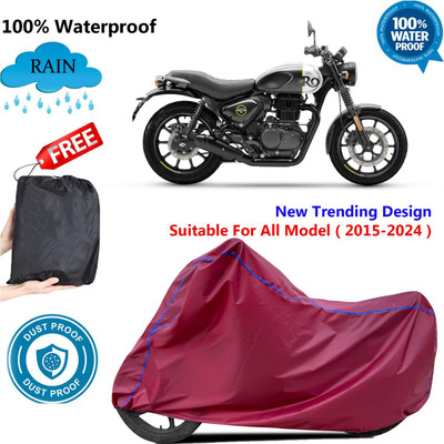 AutoGalaxy Waterproof Two Wheeler Cover for Royal Enfield(Hunter 350, Maroon)