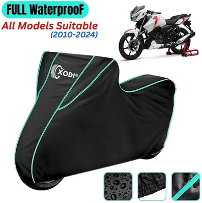 xodi Waterproof Two Wheeler Cover for TVS(Apache RTR 165 RP, Black, Blue, Multicolor)
