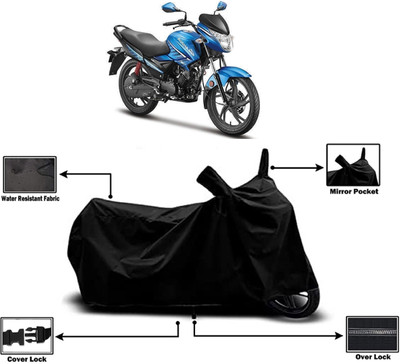 Amexride Two Wheeler Cover for Hero(Glamour FI, Black)
