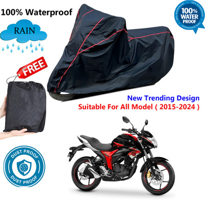 AUTOCAD Waterproof Two Wheeler Cover for Suzuki(Gixxer Special Edition, Black, Red)