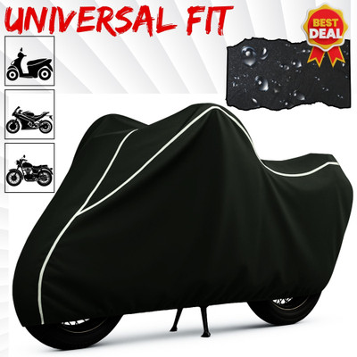 Car Styling Waterproof Two Wheeler Cover for Bajaj(Pulsar 200 NS DTS-i, Black, White)