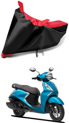 AutoGalaxy Waterproof Two Wheeler Cover for Yamaha(Fascino 125, Red, Black)