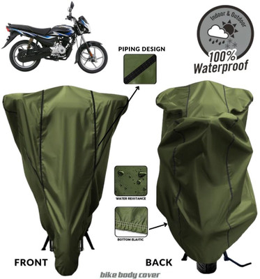 MADAFIYA Two Wheeler Cover for Bajaj(Platina 100, Green, Black)