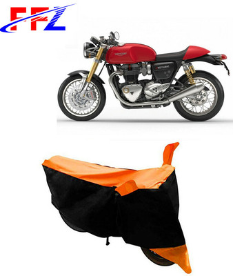 FFZ Waterproof Two Wheeler Cover for Triumph(Thruxton 1200 R, Black, Orange)