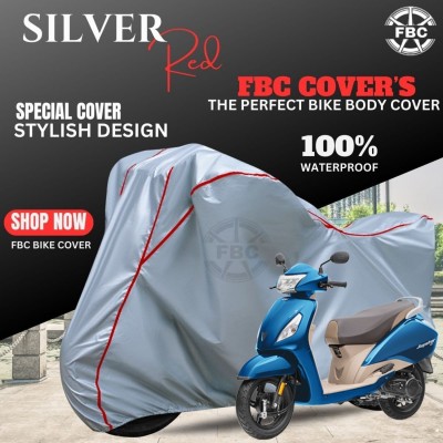 OliverX Waterproof Two Wheeler Cover for TVS(Jupiter, Silver, Red)