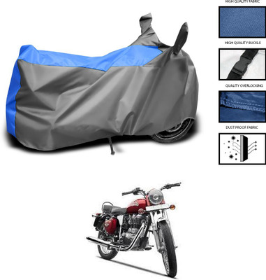 CODOKI Waterproof Two Wheeler Cover for Royal Enfield(Bullet Electra Twinspark, Grey, Blue)