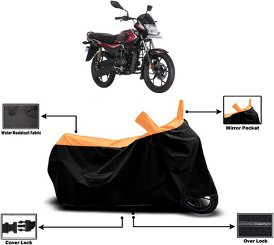 Amexride Two Wheeler Cover for Bajaj(Platina 110 H-Gear BS6, Orange)
