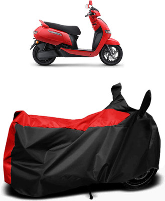 RM Collections Waterproof Two Wheeler Cover for TVS(iQube, Red, Black)