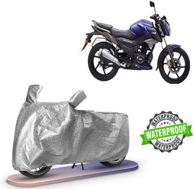 ROYAL AUTO MART Waterproof Two Wheeler Cover for TVS, Universal For Bike(Raider, Silver)