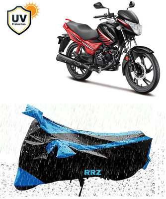 RRZ Waterproof Two Wheeler Cover for Hero(Glamour, Black, Blue)