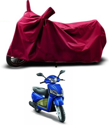 Genipap Waterproof Two Wheeler Cover for Mahindra(Gusto Electric, Maroon)