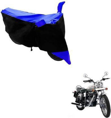 DeepShakshi AUTOMOTIVE Waterproof Two Wheeler Cover for Royal Enfield(Bullet 500, Black, Blue)