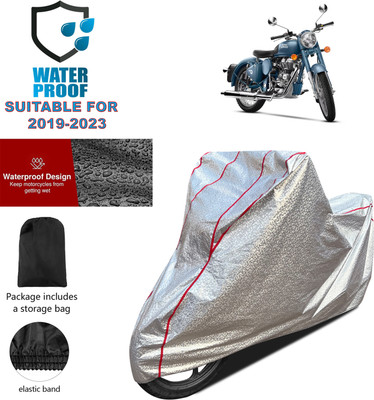PAGORA Waterproof Two Wheeler Cover for Royal Enfield(Classic Squadron, Silver)
