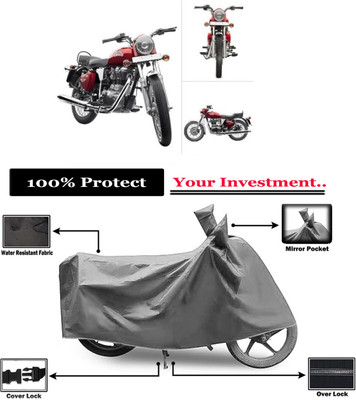 Amexride Two Wheeler Cover for Royal Enfield(Twin spark, Grey)