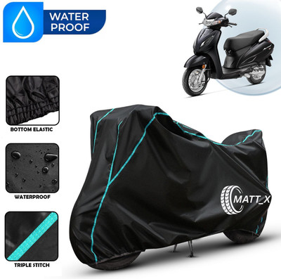 MATT_X Waterproof Two Wheeler Cover for Honda(Activa, Black, Blue)