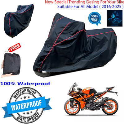 OliverX Waterproof Two Wheeler Cover for KTM(RC 200 BS6, Black)