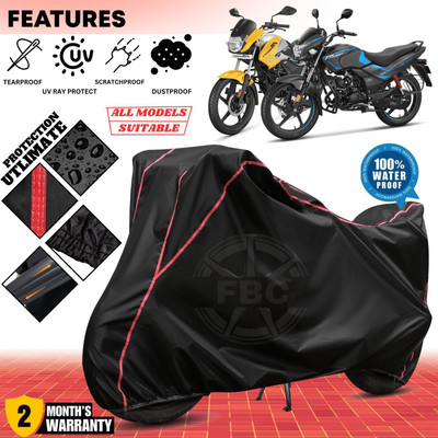 AutoGalaxy Waterproof Two Wheeler Cover for Hero(Passion, Black, Red)