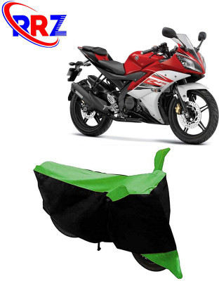 RRZ Waterproof Two Wheeler Cover for Yamaha(R15 V3, Black, Green)