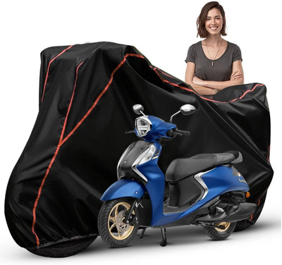 Car Styling Waterproof Two Wheeler Cover for Yamaha(Fascino, Black, Red, Multicolor)