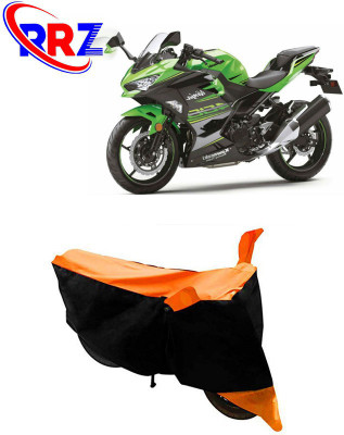 RRZ Waterproof Two Wheeler Cover for Kawasaki(Ninja 400, Black, Orange)