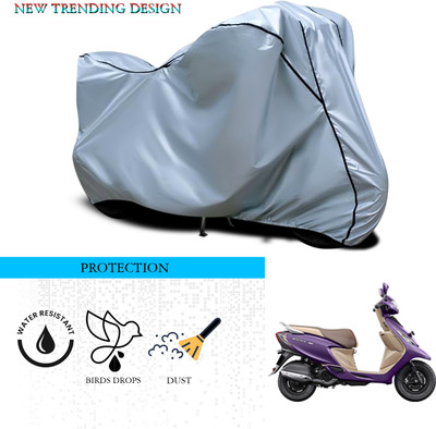 ANTHUB Waterproof Two Wheeler Cover for TVS(Scooty Zest, Silver)