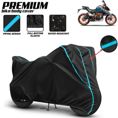 Mwiss Waterproof Two Wheeler Cover for KTM(390 Duke, Black, Red)