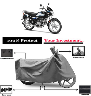 Amexride Two Wheeler Cover for Hero(HF Deluxe BS6, Grey)