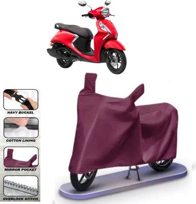 WMIZEXA Waterproof Two Wheeler Cover for Yamaha(Maroon)