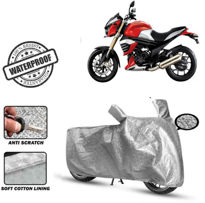 ROYAL AUTO MART Waterproof Two Wheeler Cover for Mahindra(Mojo UT 300, Silver)