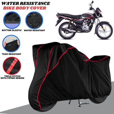SRP PRODUCT Waterproof Two Wheeler Cover for Bajaj(Platina 100, Black, Red)