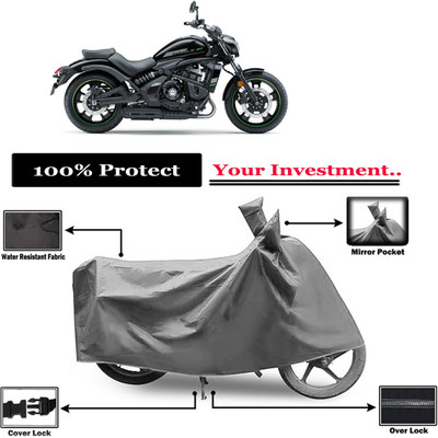 Amexride Two Wheeler Cover for Kawasaki(Vulcan S, Grey)