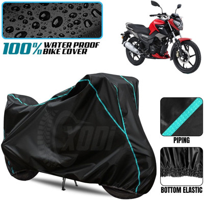 xodi Waterproof Two Wheeler Cover for TVS(Raider, Black, Blue)