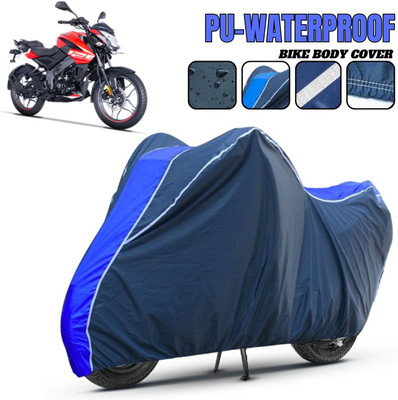 HILLSTAR Waterproof Two Wheeler Cover for Bajaj(Pulsar NS125, Blue, White)