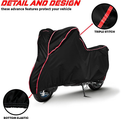 SMDP Waterproof Two Wheeler Cover for Hero(CBZ, Black, Red)