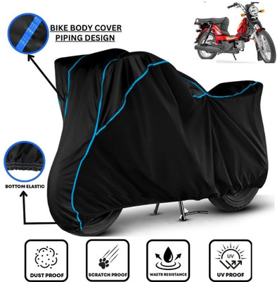 LE PRA Waterproof Two Wheeler Cover for TVS(XL 100 Heavy Duty, Black, Blue)