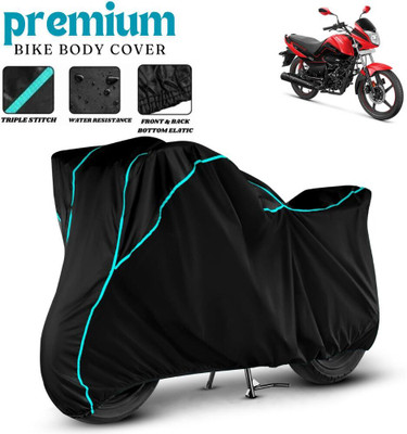 Trendymart Two Wheeler Cover for Hero(Splendor I Smart, Black, Blue)