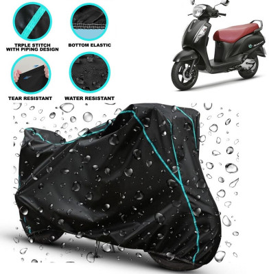 kerwa Waterproof Two Wheeler Cover for Suzuki(New Access 125, Black)