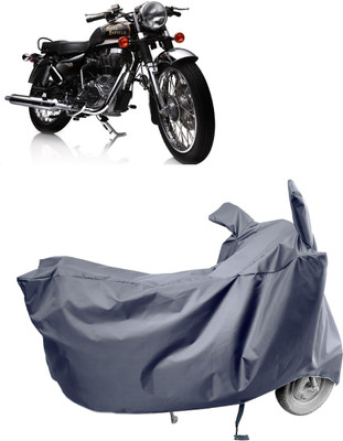 Amexride Two Wheeler Cover for Royal Enfield(Electra Delux, Grey)