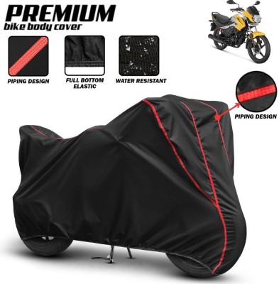 Mwiss Waterproof Two Wheeler Cover for Hero(Passion Pro, Black, Red)