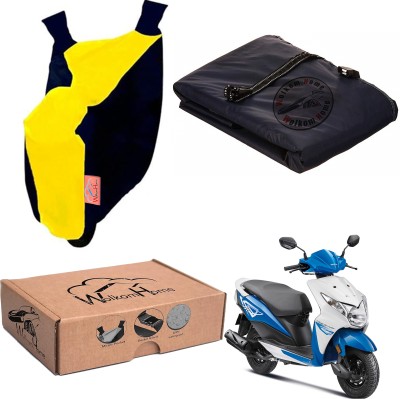 WolkomHome Waterproof Two Wheeler Cover for Honda(Dio, Yellow, Blue)