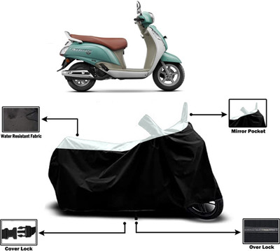 Amexride Two Wheeler Cover for Suzuki(Access, White)