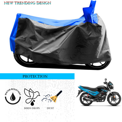 ANTHUB Waterproof Two Wheeler Cover for Hero(Glamour, Grey, Blue)