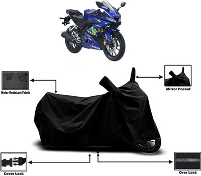 Amexride Two Wheeler Cover for Yamaha(YZF R15 V3 Moto GP Edition BS6, Black)